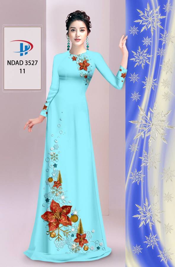 Vải Áo Dài Hoa In 3D AD NDAD3527 18